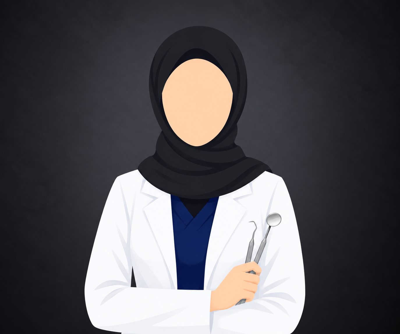 Faceless Hijab Wearing Dental Professional
